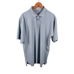 Peter Millar Ravenna Men Size XL Green Striped Comfort Casual Summer Golf Shirt